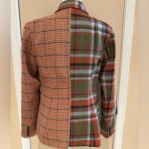 Sam Edelman Women's Imogen Mixed-Plaid Double-Breasted Blazer Small - Picture 9 of 14